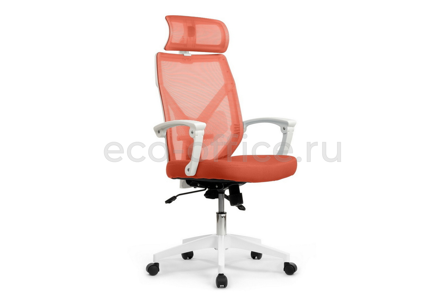 Кресло RV Chair OLIVER W-203 AC Белый пластик / Оранжевая ткань купить в Кранодаре