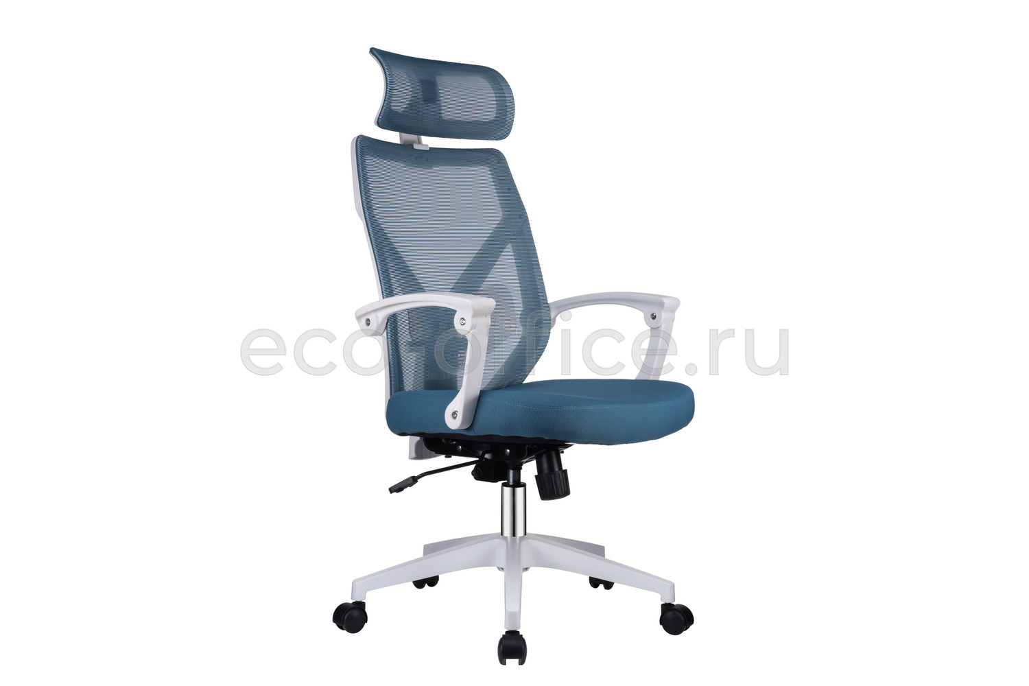 Кресло RV Chair OLIVER W-203 AC Белый пластик / Синяя ткань купить в Кранодаре