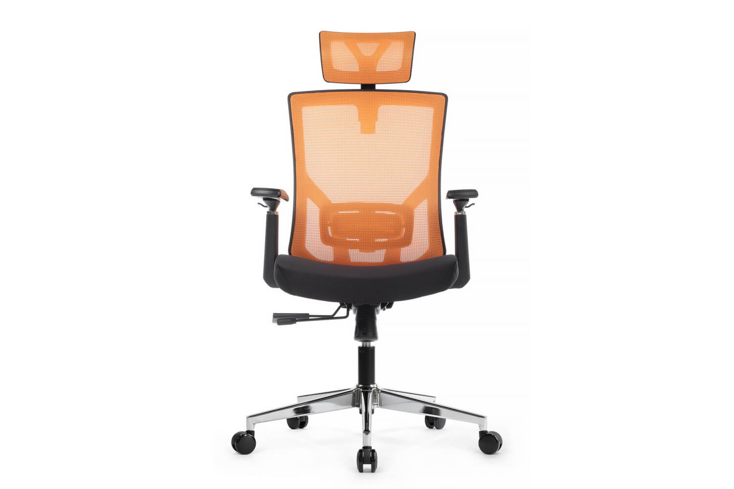 кресло rv chair step a2320 оранжевая сетка / чёрная ткань фото