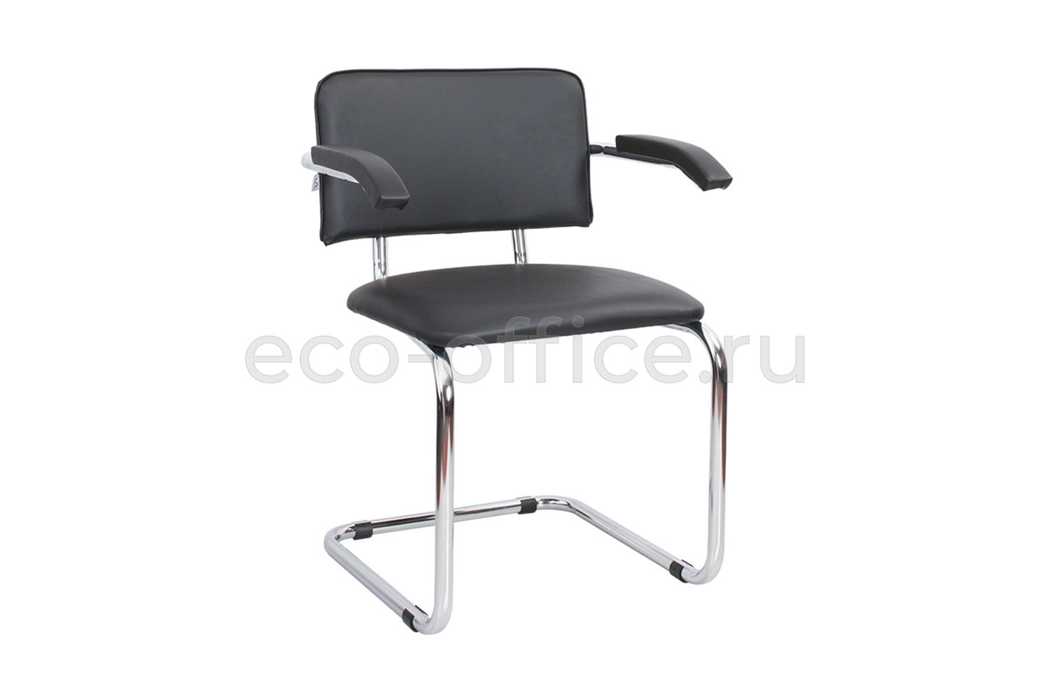 Стул посетителя SYLWIA Chrome ARM 450321/V4 Чёрная экокожа купить в Кранодаре