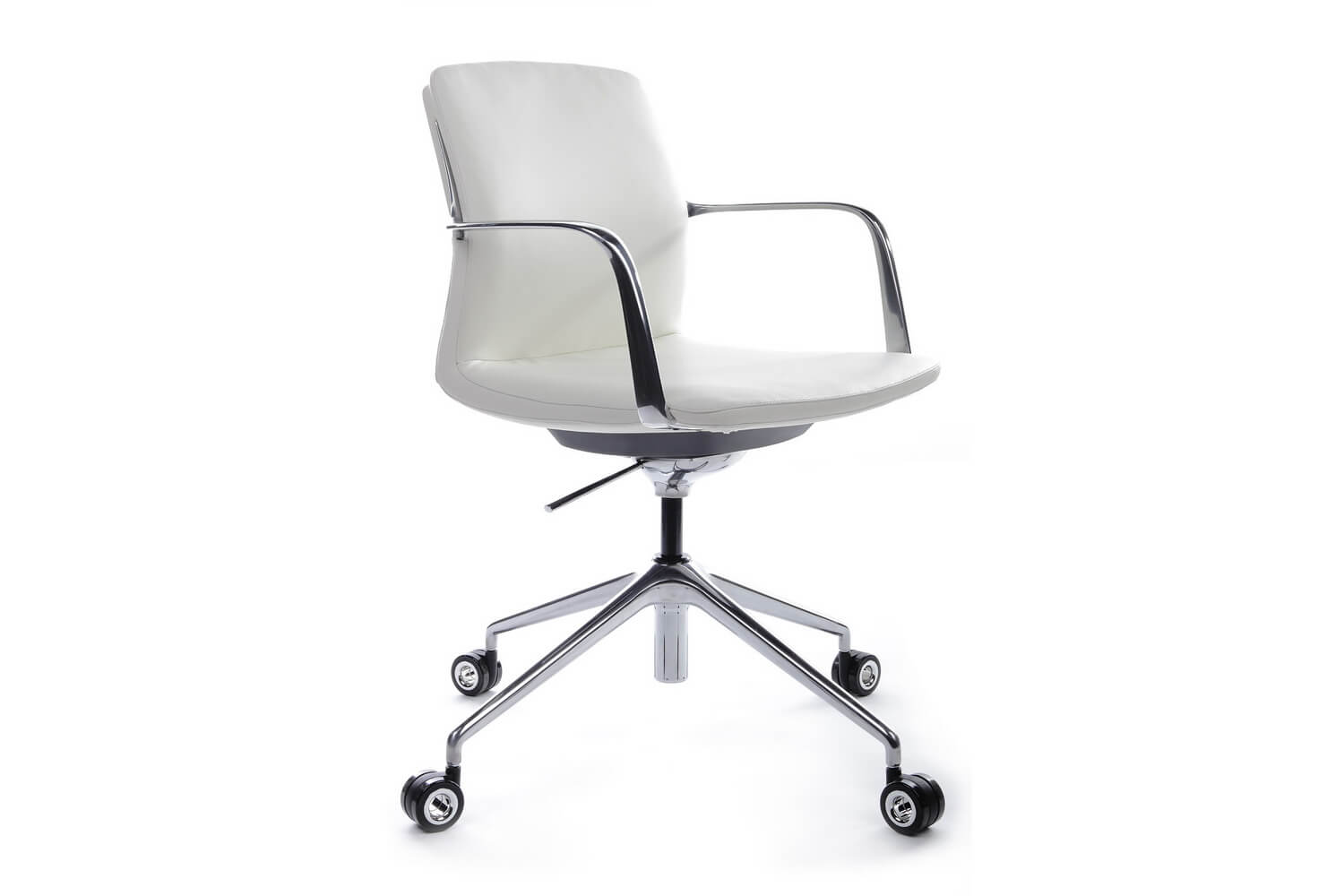 Конференц-кресло RV Design PLAZA-M FK004-B12 Белая кожа купить в Кранодаре