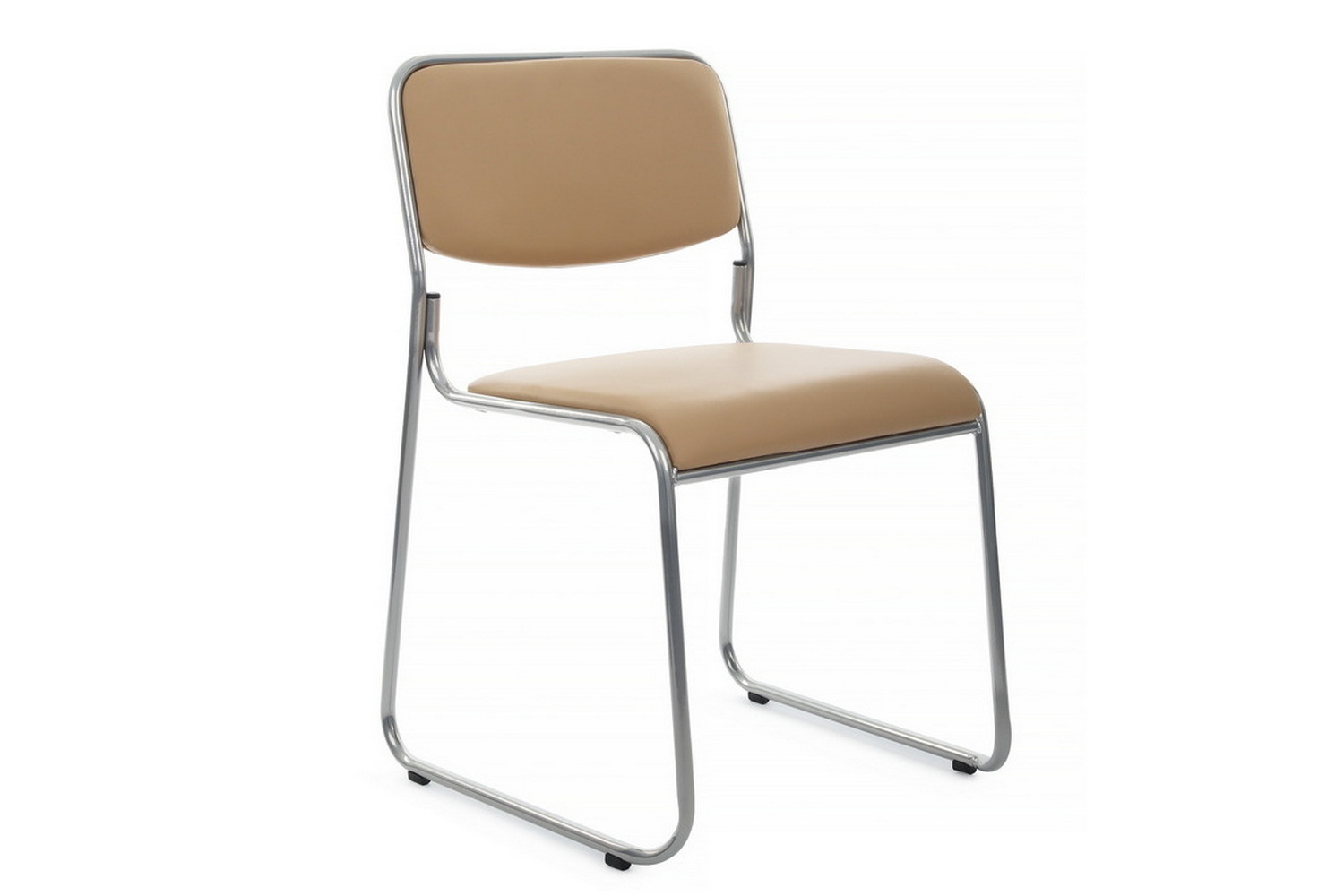 кресло rv chair nix omkl-02 бежевая экокожа / хром металл фото