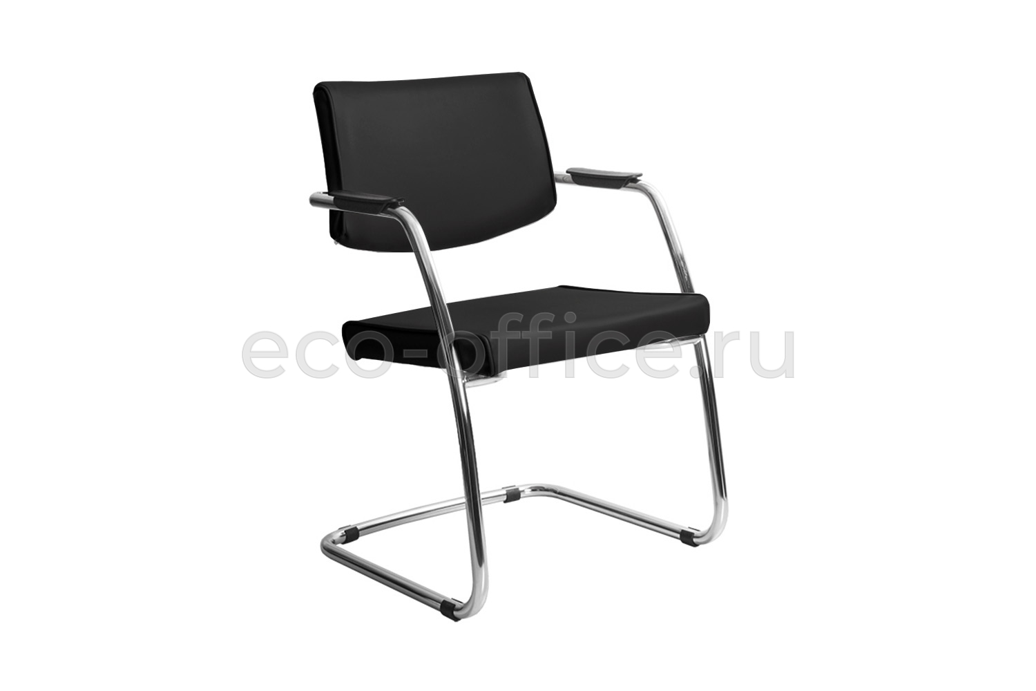 Стул посетителя DELTA PA Chrome 450330-07/V4 Чёрная экокожа купить в Кранодаре