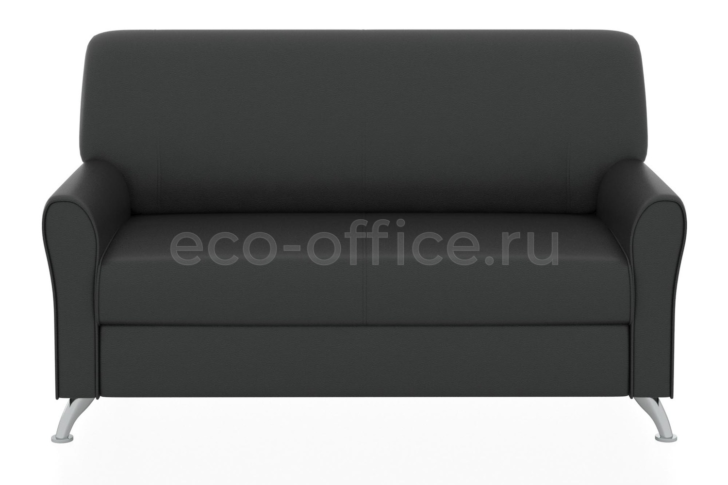 Двухместный диван ЕВРОПА экокожа Euroline 9100 Чёрный купить в Кранодаре