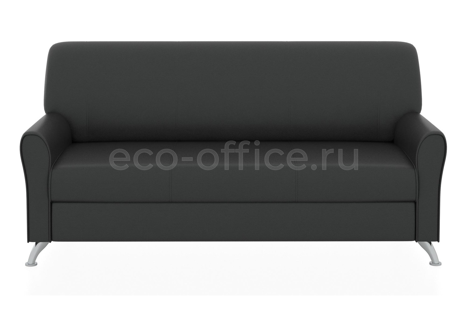 Трехместный диван ЕВРОПА экокожа Euroline 9100 Чёрный купить в Кранодаре