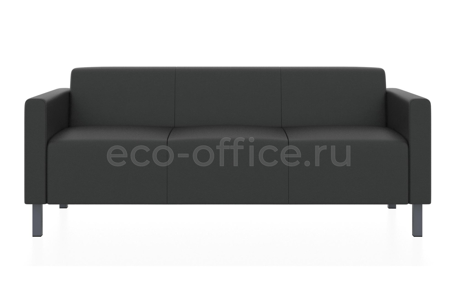 Трехместный диван ЕВРО экокожа Euroline 9100 Чёрный купить в Кранодаре