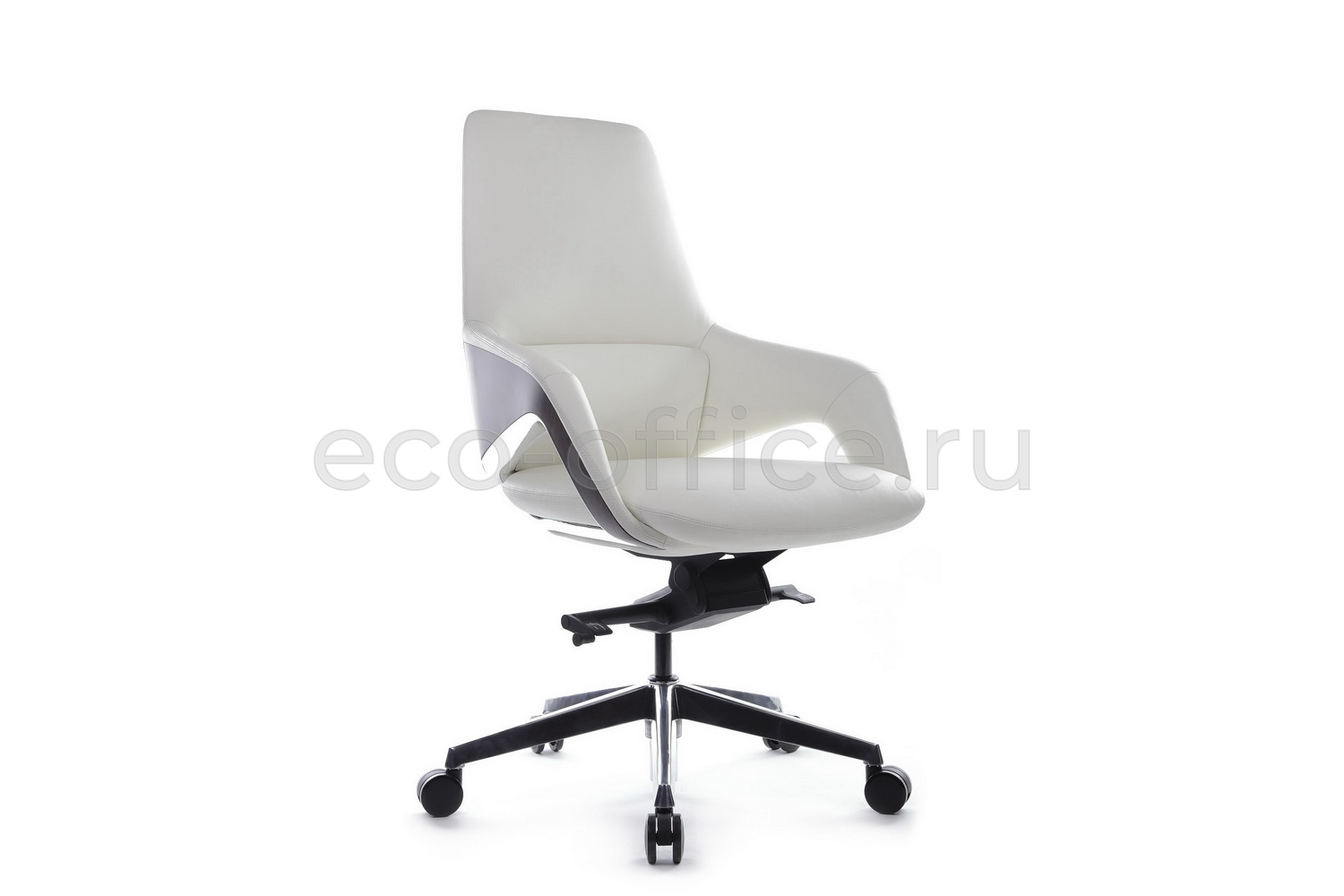 Кресло руководителя RV Design AURA-M FK005-B Белая кожа купить в Кранодаре