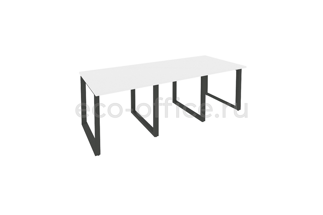 Стол переговорный (3 столешницы) ONIX O.MO-PRG-3.0 Белый Бриллиант / Антрацит металл  купить в Кранодаре