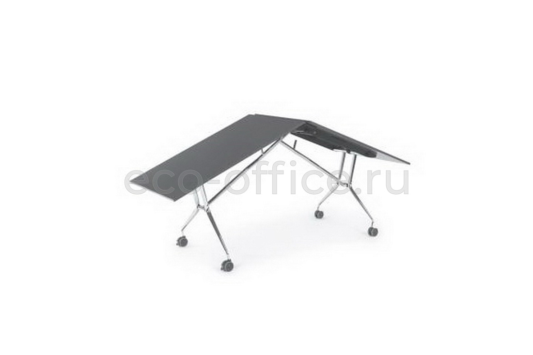 Стол большой со складной столешницей 320 см на колесах PIEGO 151013 Black / Black  стоимость