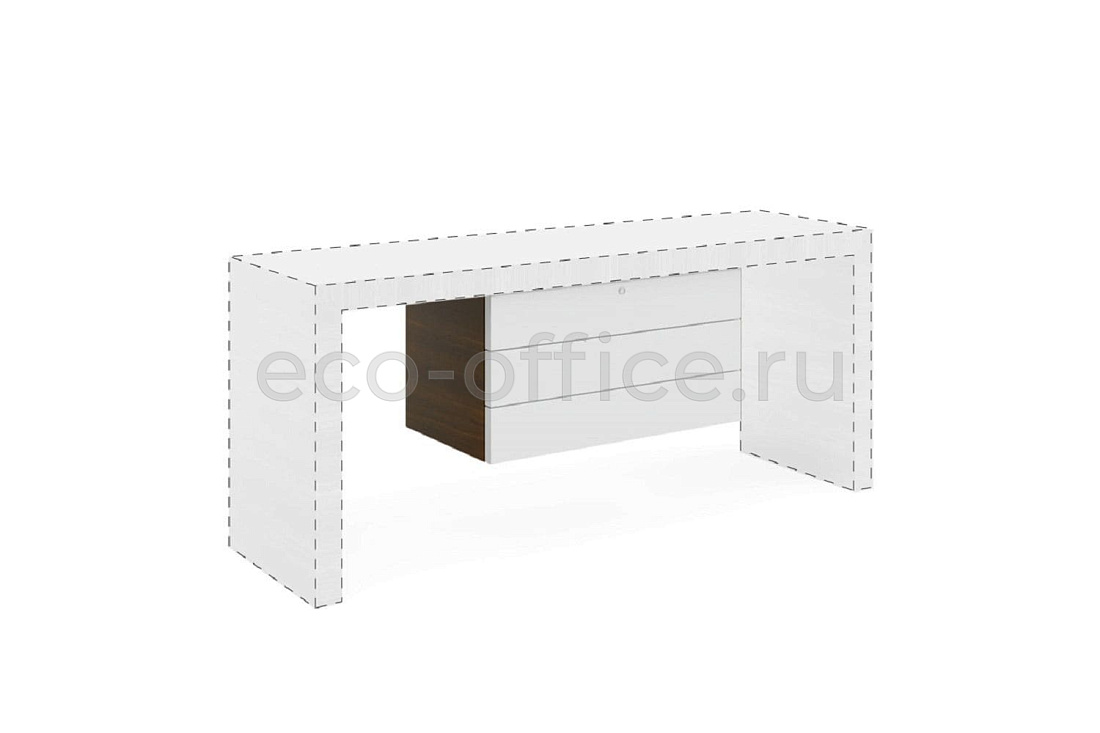 Тумба подвесная 3 ящика KYO KY3017 002 301 Орех / Белый купить в Кранодаре