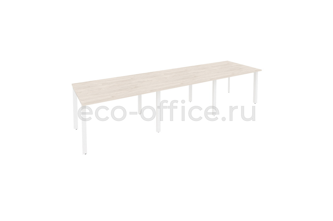 Стол переговорный (3 столешницы) ONIX O.MP-PRG-3.2 Денвер Светлый / Белый металл  купить в Кранодаре