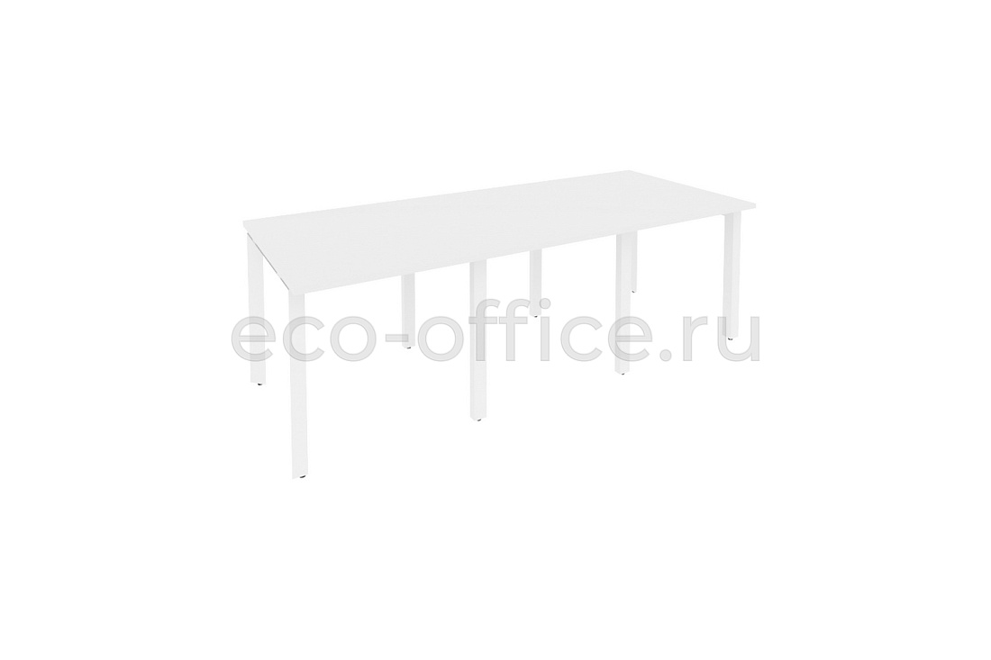 Стол переговорный (3 столешницы) ONIX O.MP-PRG-3.0 Белый Бриллиант / Белый металл  купить в Кранодаре