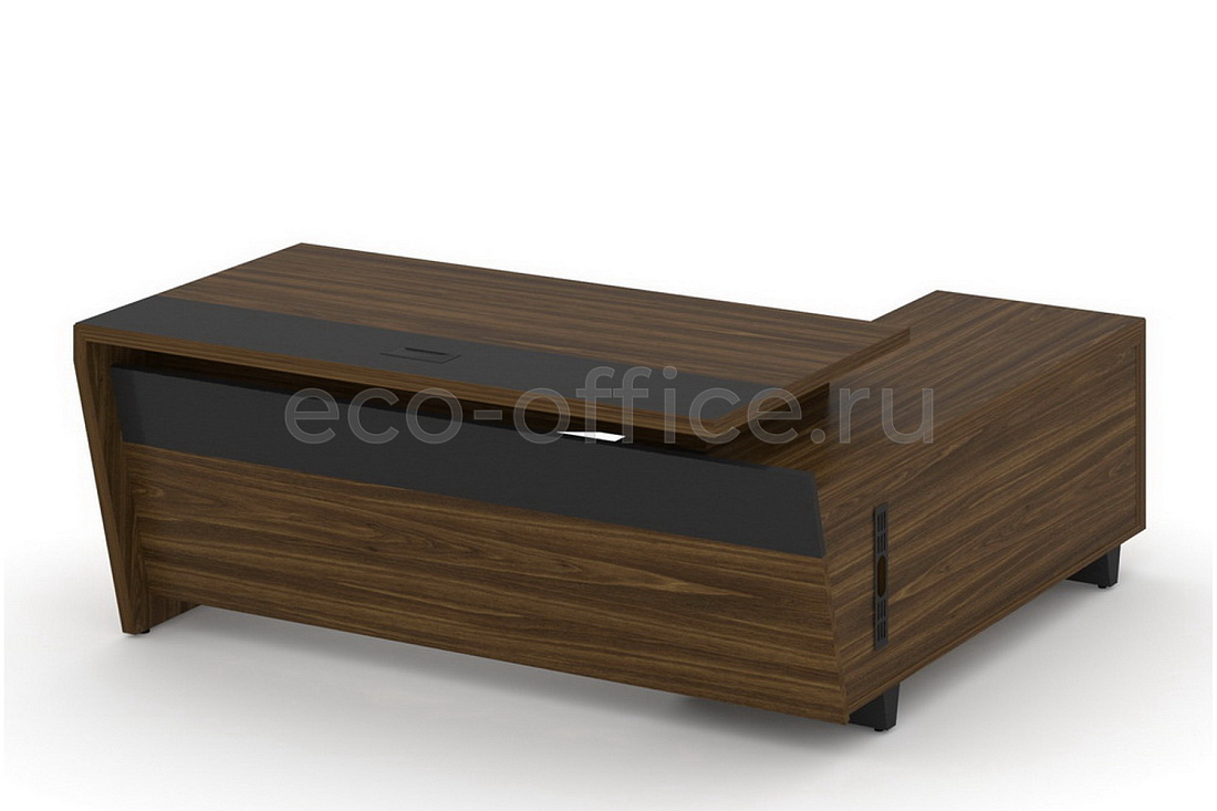 Стол руководителя с опорной тумбой CORNER COR.SRT-18(L) Орех Лоренцо купить в Кранодаре