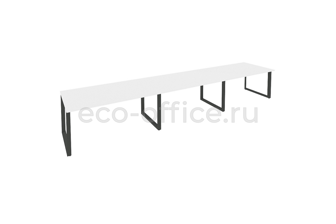 Стол переговорный (3 столешницы) ONIX O.MO-PRG-3.4 Белый Бриллиант / Антрацит металл  купить в Кранодаре
