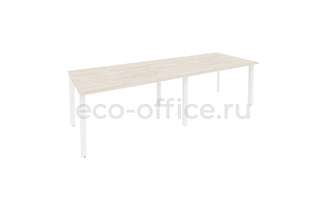 Стол переговорный (2 столешницы) ONIX O.MP-PRG-2.3 Денвер Светлый / Белый металл  купить в Кранодаре