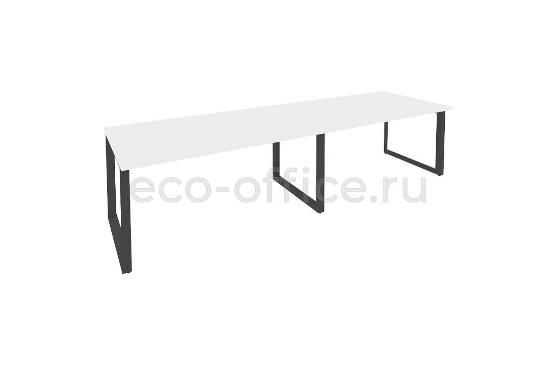 Стол переговорный (2 столешницы) ONIX O.MO-PRG-2.4 Белый Бриллиант / Антрацит металл  купить в Кранодаре