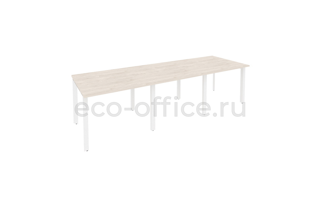 Стол переговорный (3 столешницы) ONIX O.MP-PRG-3.1 Денвер Светлый / Белый металл  купить в Кранодаре