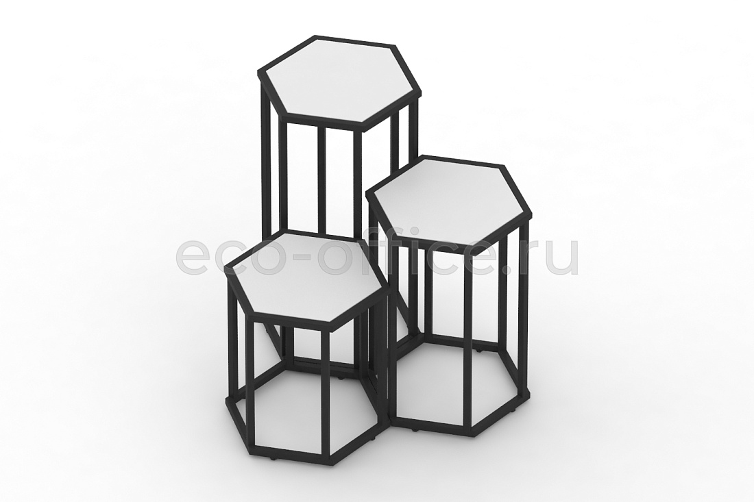 Стол журнальный HEX-450 Белый / Чёрный металл  стоимость