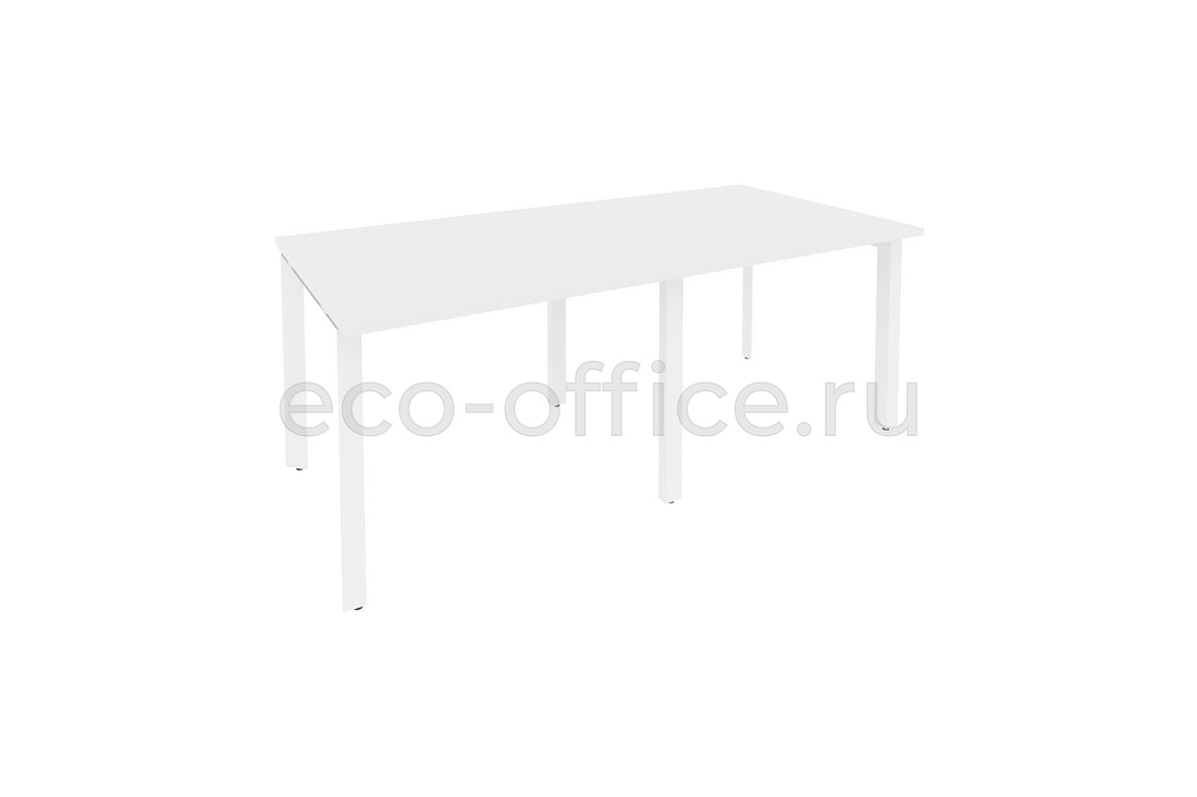 Стол переговорный (2 столешницы) ONIX O.MP-PRG-2.1 Белый Бриллиант / Белый металл  купить в Кранодаре