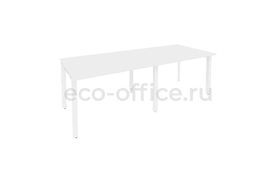 Стол переговорный (2 столешницы) ONIX O.MP-PRG-2.2 Белый Бриллиант / Белый металл  купить в Кранодаре