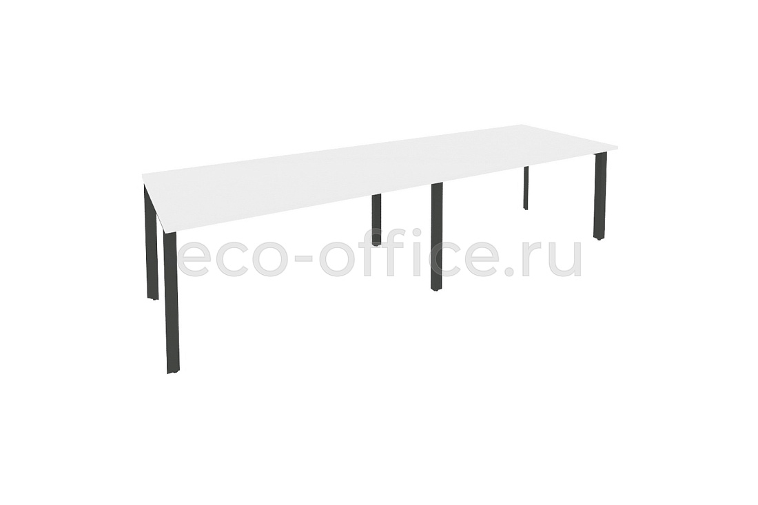 Стол переговорный (2 столешницы) ONIX O.MP-PRG-2.4 Белый Бриллиант / Антрацит металл  купить в Кранодаре