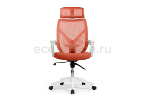 Кресло RV Chair OLIVER W-203 AC Белый пластик / Оранжевая ткань фото