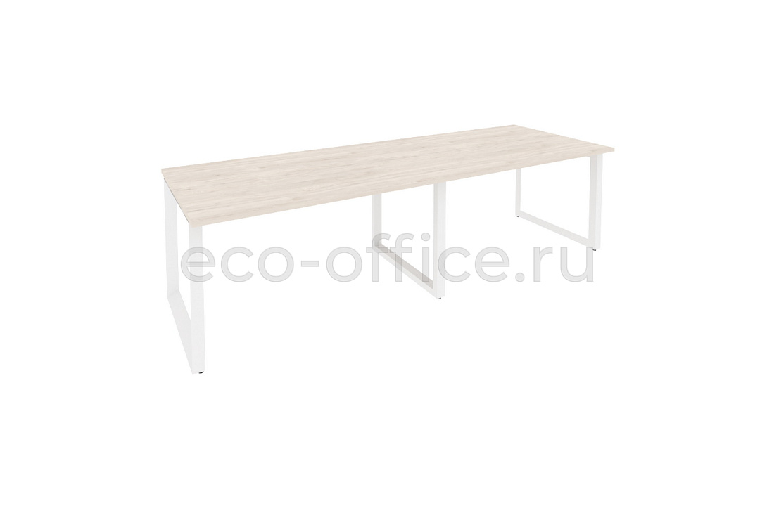 Стол переговорный (2 столешницы) ONIX O.MO-PRG-2.3 Денвер Светлый / Белый металл  купить в Кранодаре