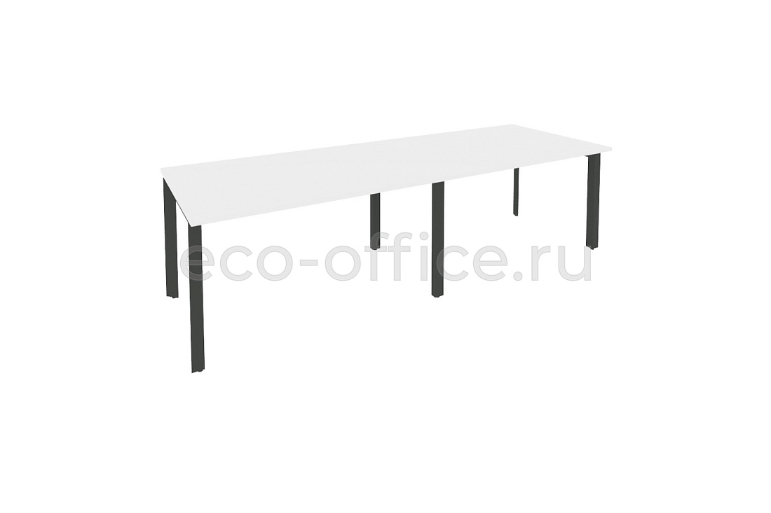 Стол переговорный (2 столешницы) ONIX O.MP-PRG-2.3 Белый Бриллиант / Антрацит металл  купить в Кранодаре