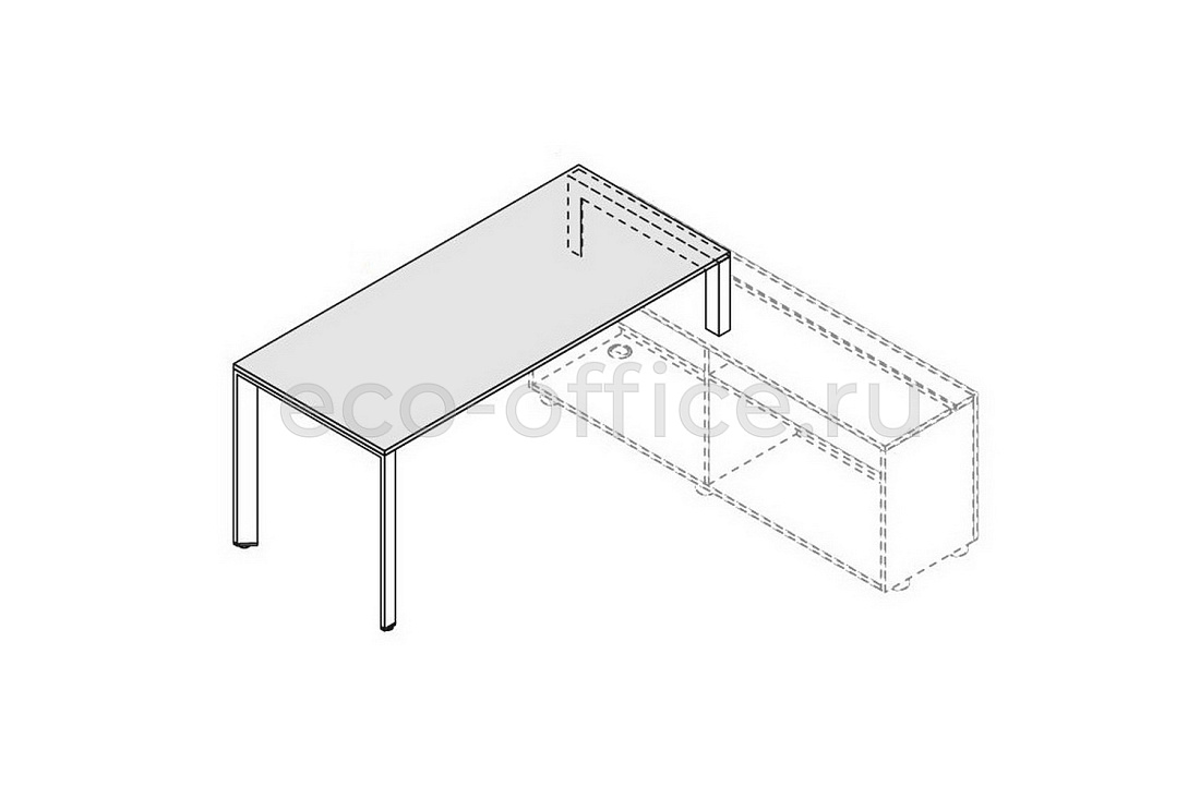 Рабочий стол 120х70 см с правой П-образной короткой опорой 5th Element 173120 Stone grey / White  стоимость