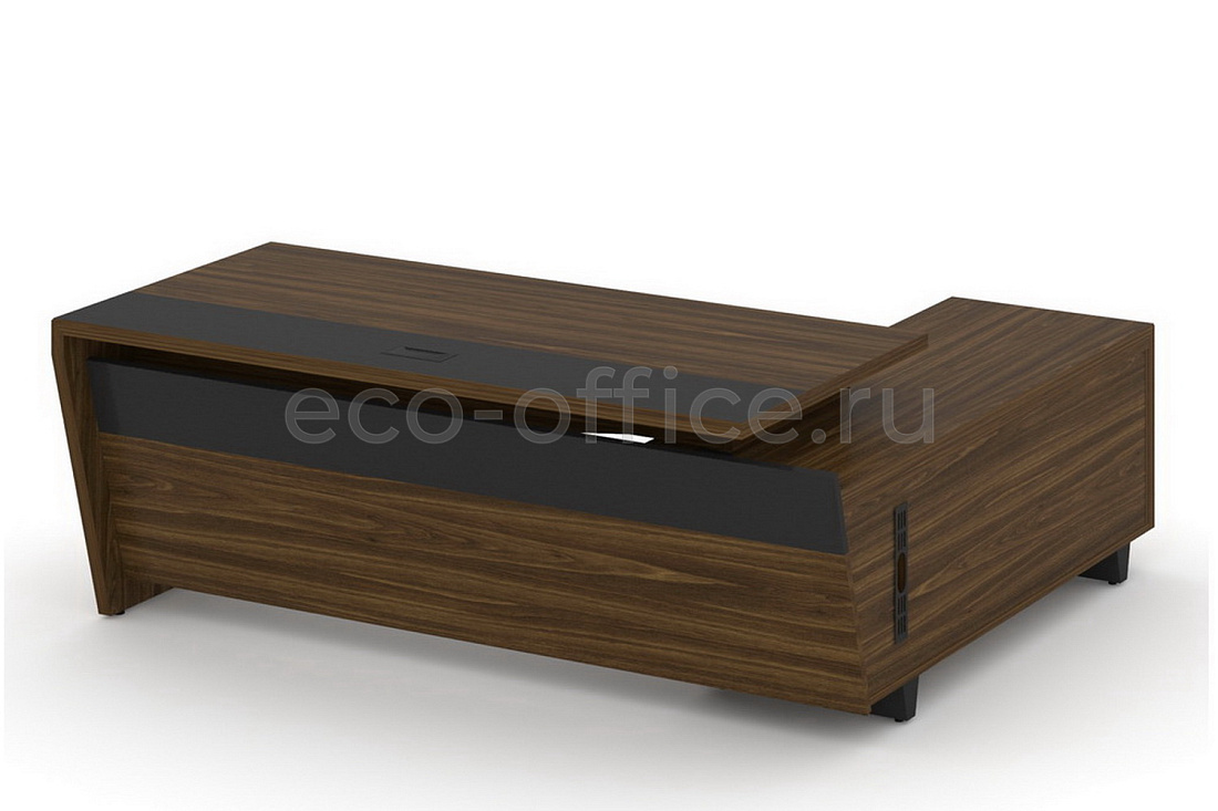 Стол руководителя с опорной тумбой CORNER COR.SRT-20(L) Орех Лоренцо купить в Кранодаре