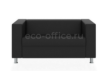 Двухместный диван АПОЛЛО экокожа Euroline 9100 Чёрный купить в Кранодаре