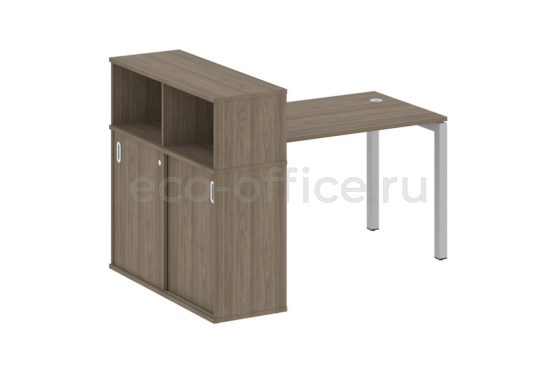 Стол письменный с опорным шкафом-купе METAL SYSTEM QUATTRO 5x5 50БП.РС-СШК-3.2 Вяз Благородный / Серый металл купить в Кранодаре