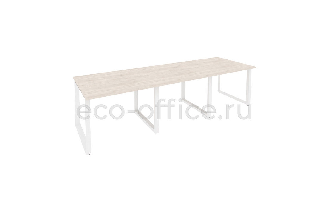 Стол переговорный (3 столешницы) ONIX O.MO-PRG-3.1 Денвер Светлый / Белый металл  купить в Кранодаре