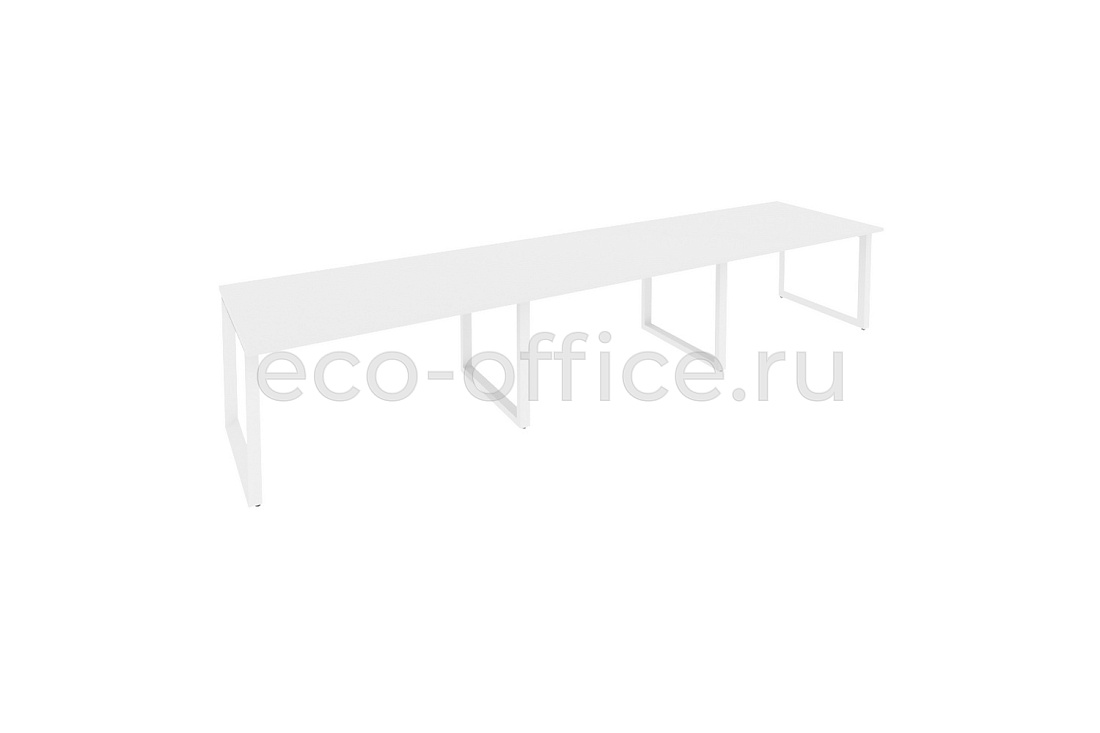 Стол переговорный (3 столешницы) ONIX O.MO-PRG-3.3 Белый Бриллиант / Белый металл  купить в Кранодаре