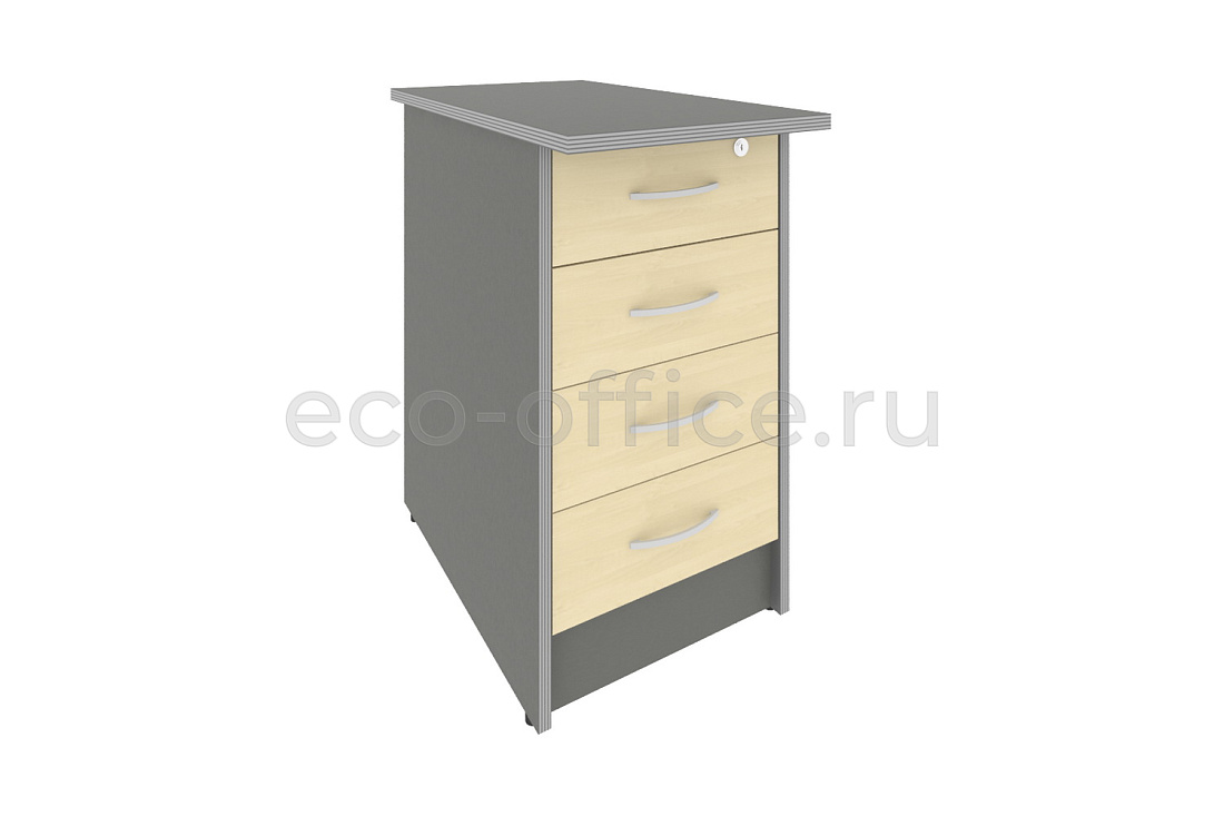 Тумба приставная 4 ящика RIVA А.ТП-4.2F-S Клён-металлик купить в Кранодаре