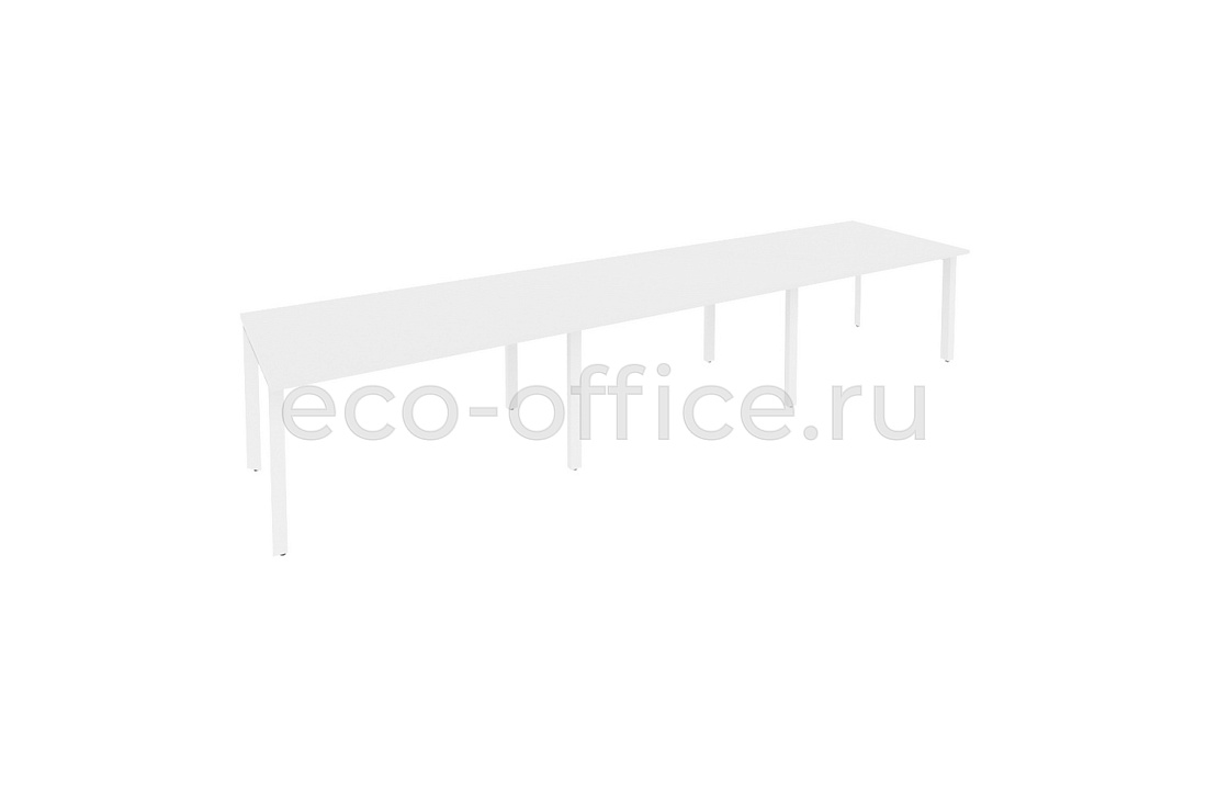 Стол переговорный (3 столешницы) ONIX O.MP-PRG-3.3 Белый Бриллиант / Белый металл  купить в Кранодаре