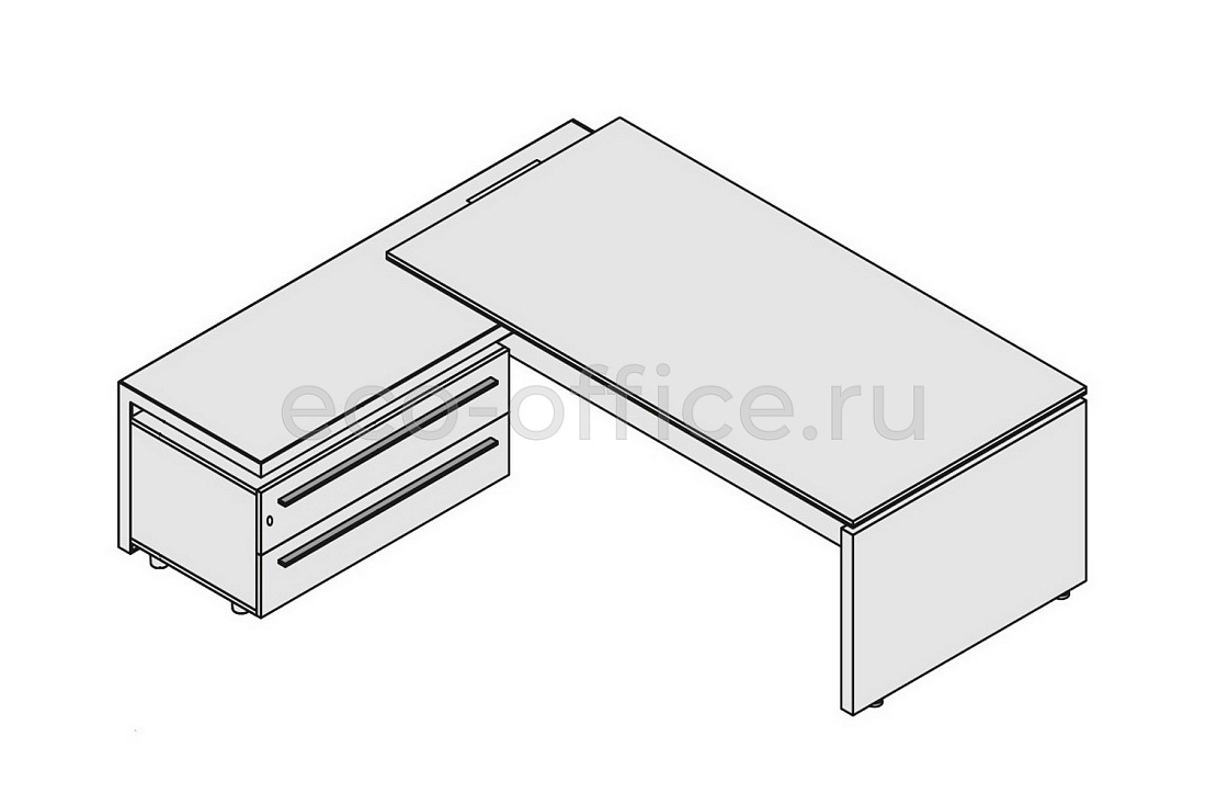 Стол руководителя с левой приставкой (с top access) E.O.S. 118216 Modern Walnut (Cod.13)  стоимость