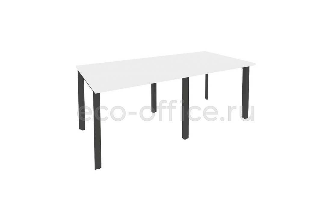 Стол переговорный (2 столешницы) ONIX O.MP-PRG-2.1 Белый Бриллиант / Антрацит металл  купить в Кранодаре