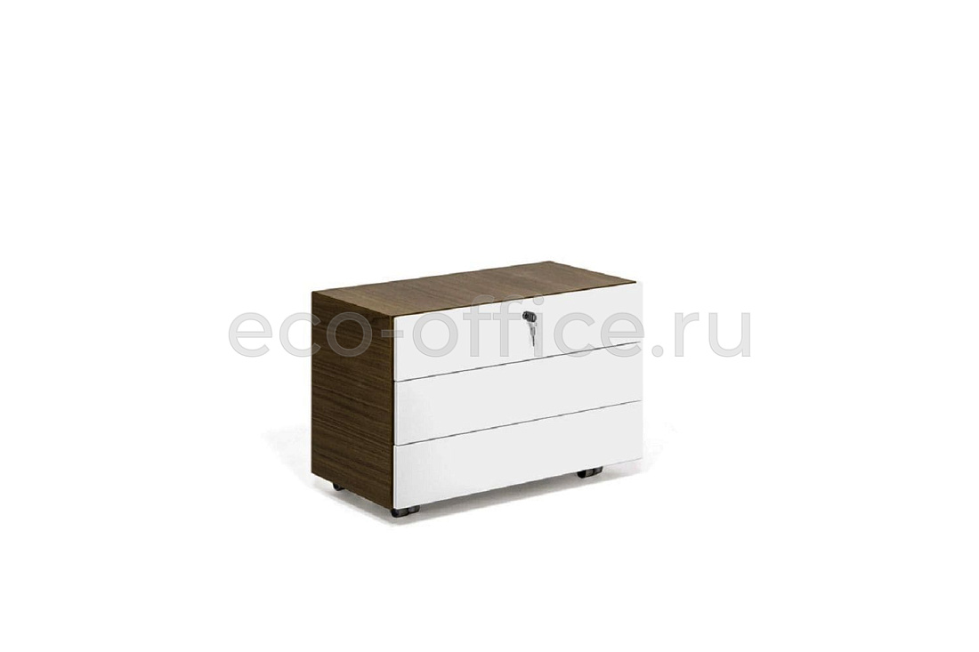 Тумба подкатная 3 ящика KYO KY3017 002 301 + 3517005025 Орех / Белый купить в Кранодаре