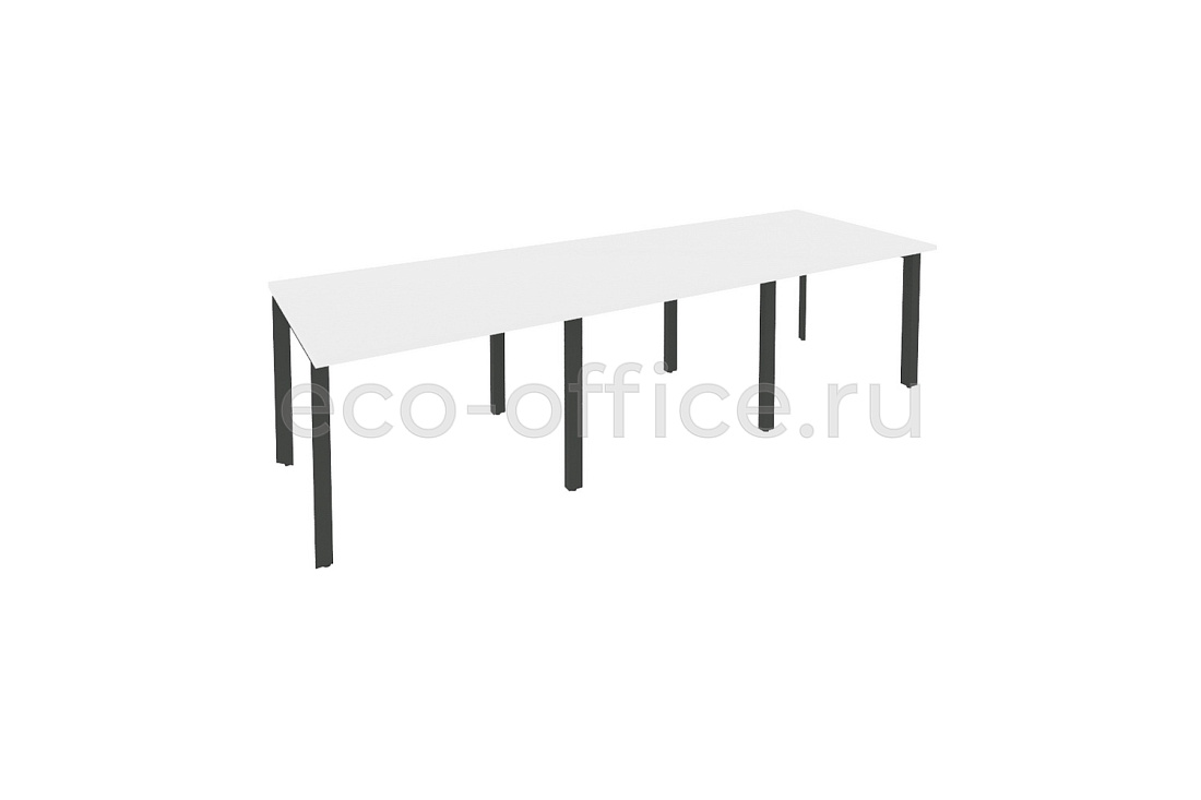 Стол переговорный (3 столешницы) ONIX O.MP-PRG-3.1 Белый Бриллиант / Антрацит металл  купить в Кранодаре