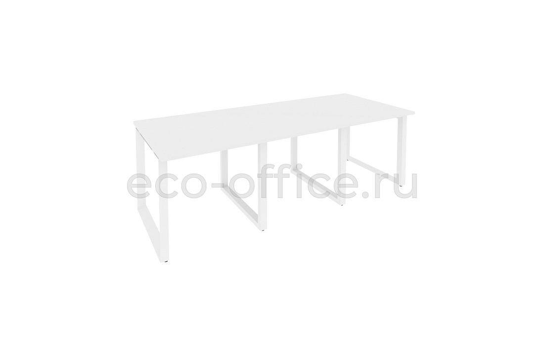 Стол переговорный (3 столешницы) ONIX O.MO-PRG-3.0 Белый Бриллиант / Белый металл  купить в Кранодаре