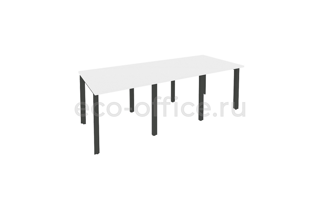 Стол переговорный (3 столешницы) ONIX O.MP-PRG-3.0 Белый Бриллиант / Антрацит металл  купить в Кранодаре