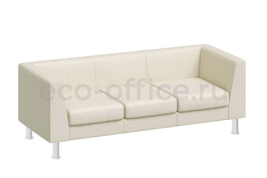 Трёхместный диван EVA 3 Ivory 22042 Бежевая кожа  стоимость