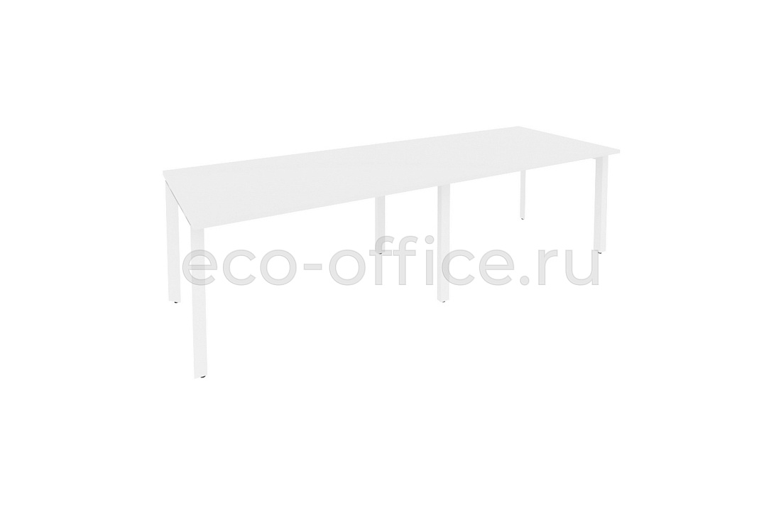 Стол переговорный (2 столешницы) ONIX O.MP-PRG-2.3 Белый Бриллиант / Белый металл  купить в Кранодаре