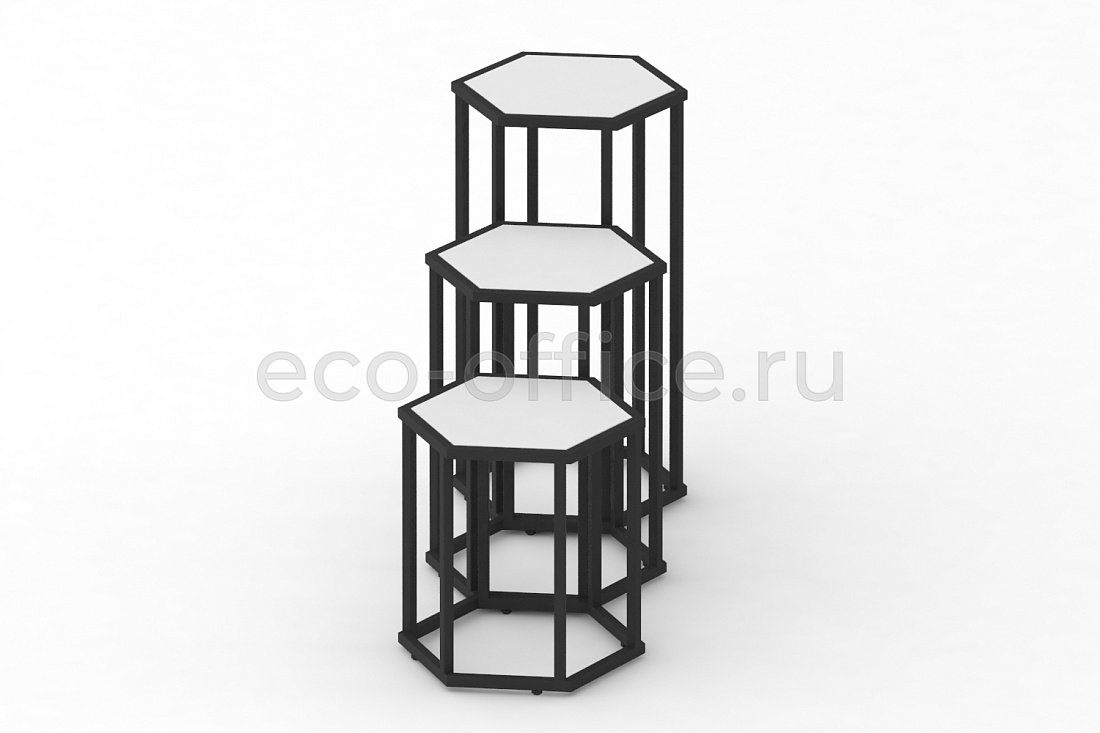 Стол журнальный HEX-450 Белый / Чёрный металл  стоимость