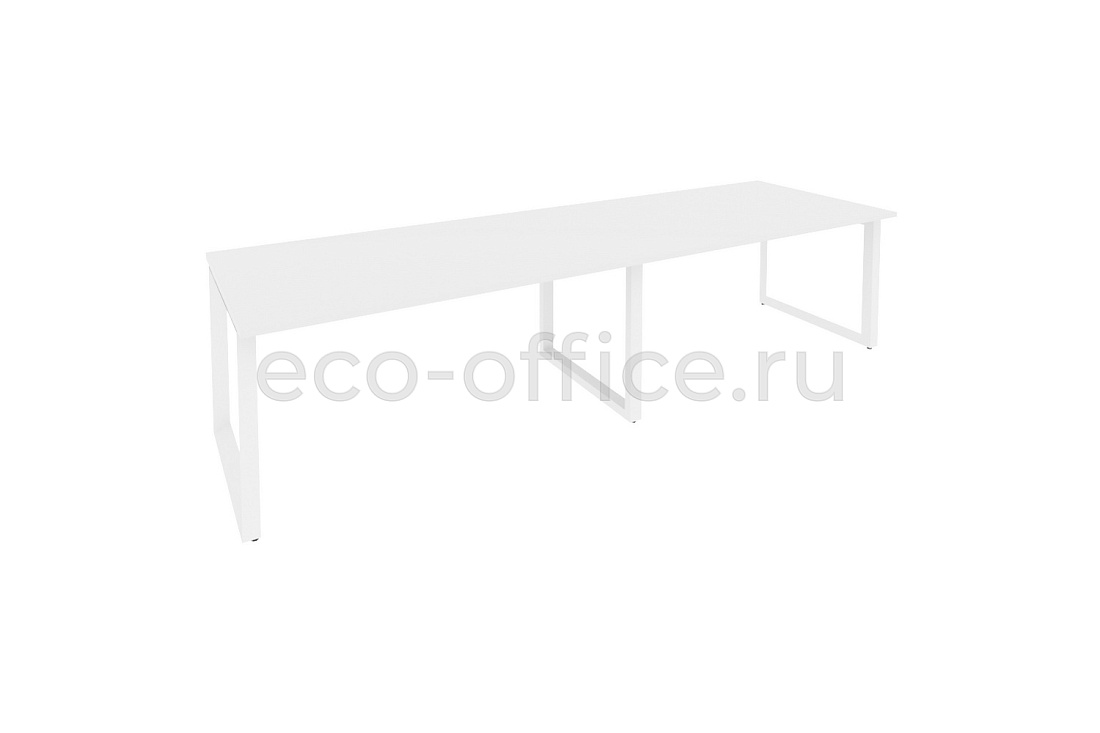 Стол переговорный (2 столешницы) ONIX O.MO-PRG-2.4 Белый Бриллиант / Белый металл  купить в Кранодаре