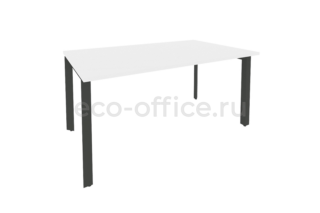 Стол переговорный (1 столешница) ONIX O.MP-PRG-1.4 Белый Бриллиант / Антрацит металл  купить в Кранодаре