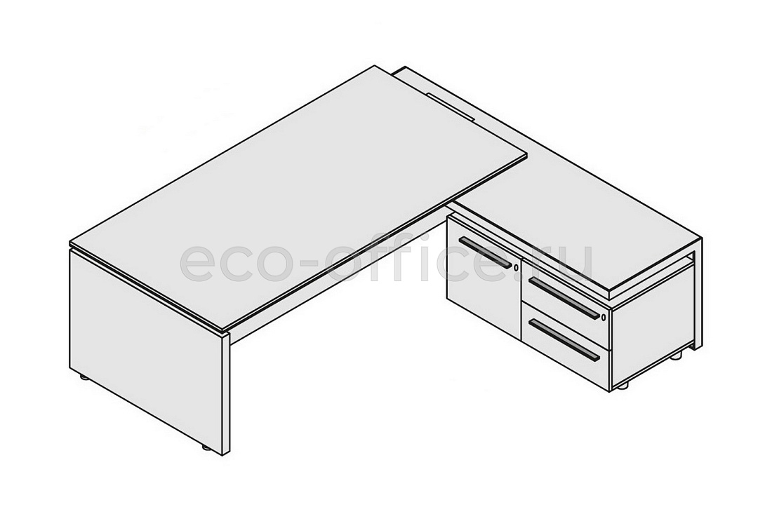 Стол руководителя с правой приставкой (с top access) E.O.S. 118220 Modern Walnut (Cod.13)  стоимость