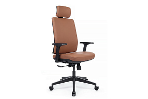 Кресло руководителя RV Design BOSTON KB023H Коричневая экокожа фото