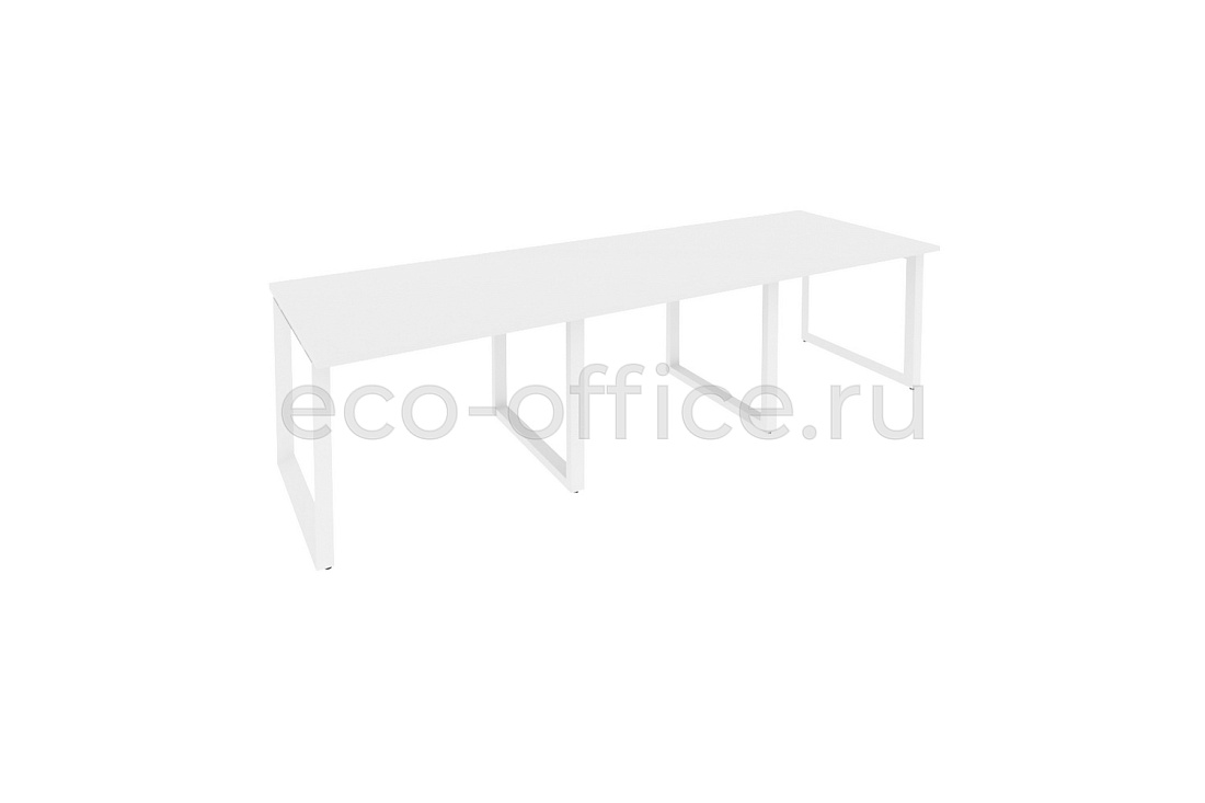 Стол переговорный (3 столешницы) ONIX O.MO-PRG-3.1 Белый Бриллиант / Белый металл  купить в Кранодаре